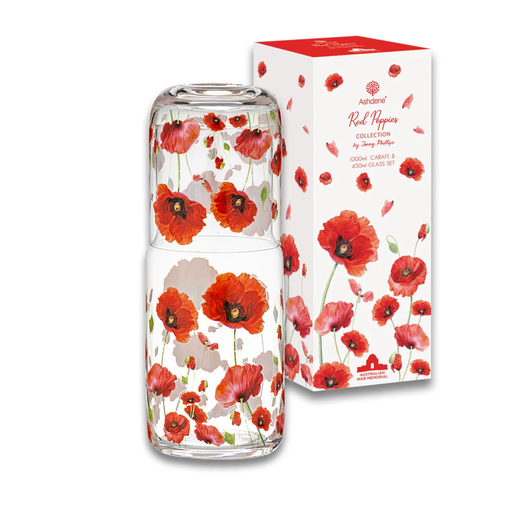 Carafe and glass set: Red Poppies collection - Image 4