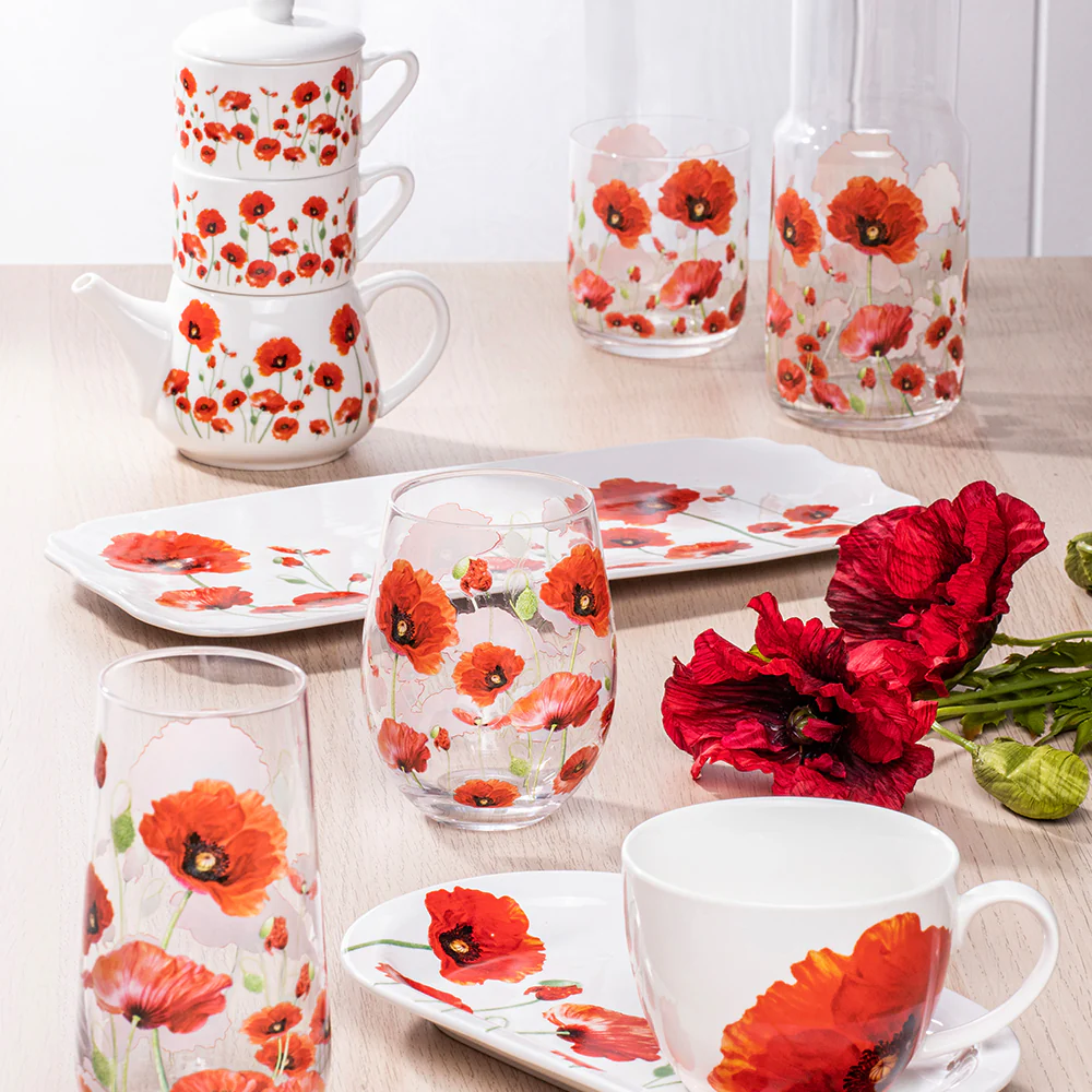 Carafe and glass set: Red Poppies collection - Image 5